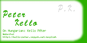 peter kello business card